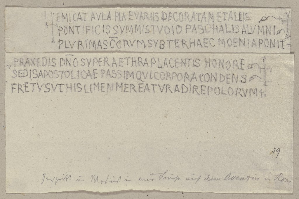 Die Nachschrift einer Inschrift in Rom, Johann Anton Ramboux