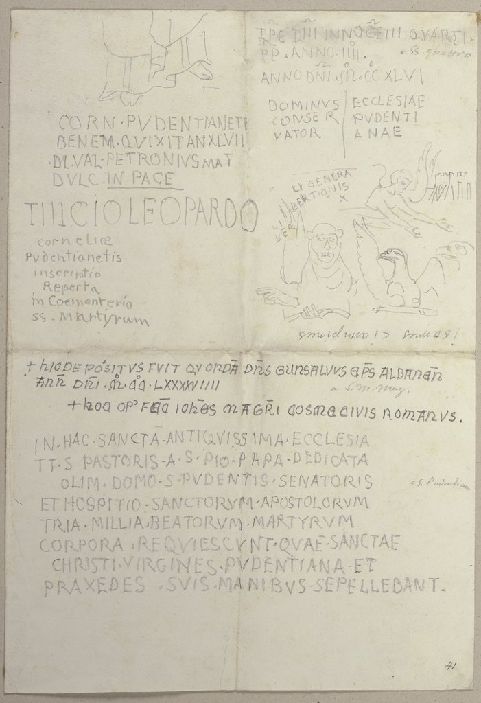 Kleinere figürliche Skizzen nebst einigen Nachschriften von Inschriften, Johann Anton Ramboux