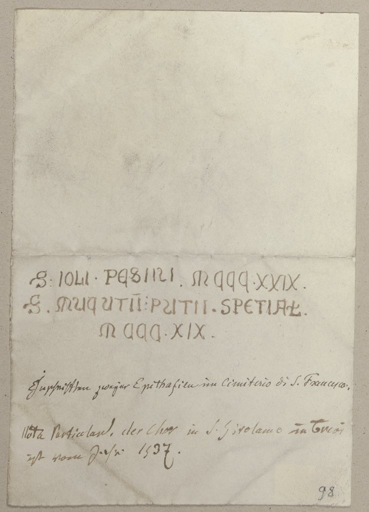 Eine Nachschrift einer Inschrift, Johann Anton Ramboux