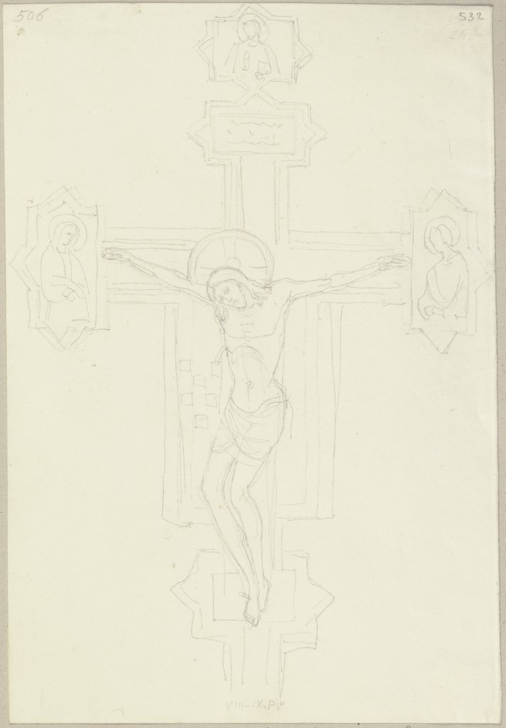Kruzifix auf Holz in der Badia zu Arezzo, Johann Anton Ramboux, after Giotto di Bondone;   ?