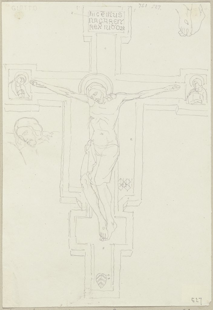 Kruzifix auf Holz in der Sakristei von Santa Croce zu Florenz, Johann Anton Ramboux, after Giotto di Bondone;   ?