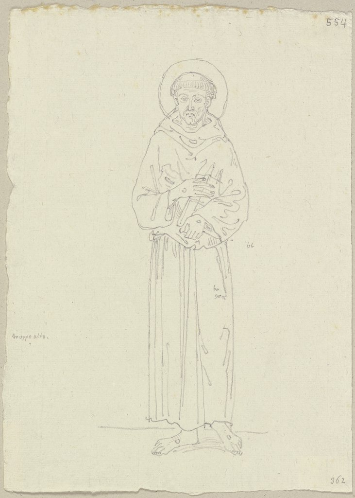 Der heilige Franziskus in der unteren Kirche von San Francesco in Assisi, Johann Anton Ramboux, nach Giotto di Bondone