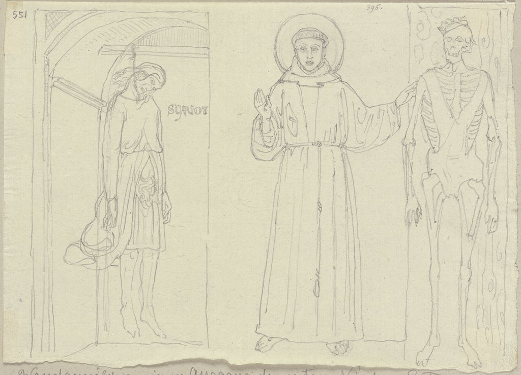Nach einem Fresko in der unteren Kirche von San Francesco in Assisi, Johann Anton Ramboux, nach Giotto di Bondone;   ?