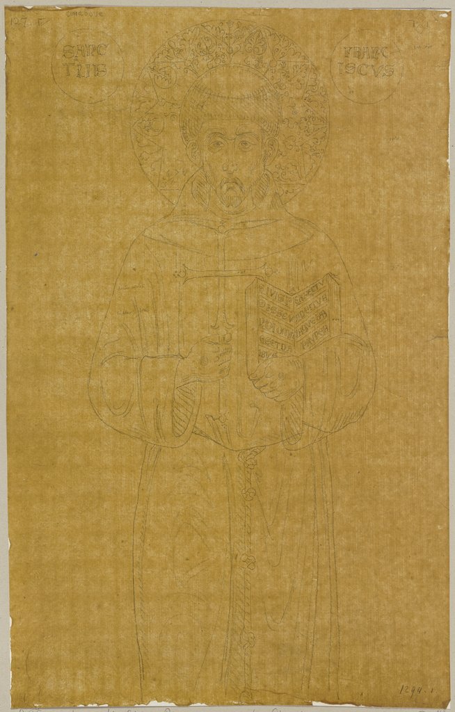 Franz von Assisi für Giunta Pisano oder auch für Cimabue gehalten, Johann Anton Ramboux, nach Giunta Pisano, nach Cimabue