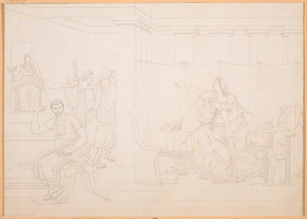 Die Liktoren bringen Brutus die Leichname seiner Söhne, Charles Johannot, Jacques-Louis David