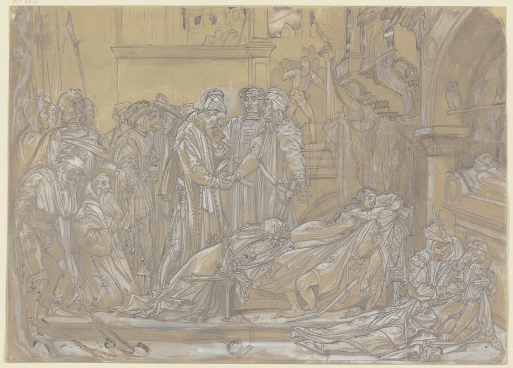 Die Versöhnung der Familien Montague und Capulet im Angesicht der Leichen von Romeo und Julia, Frederic Leighton