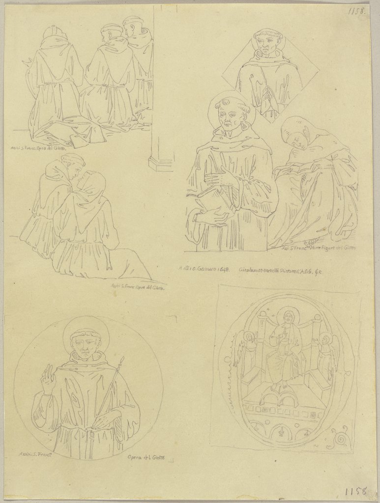 Szenen aus dem Leben des heiligen Franziskus, Johann Anton Ramboux, after Giotto di Bondone
