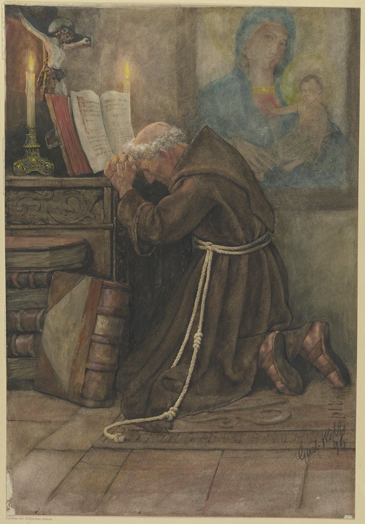 Praying monk, Gustav Kilb