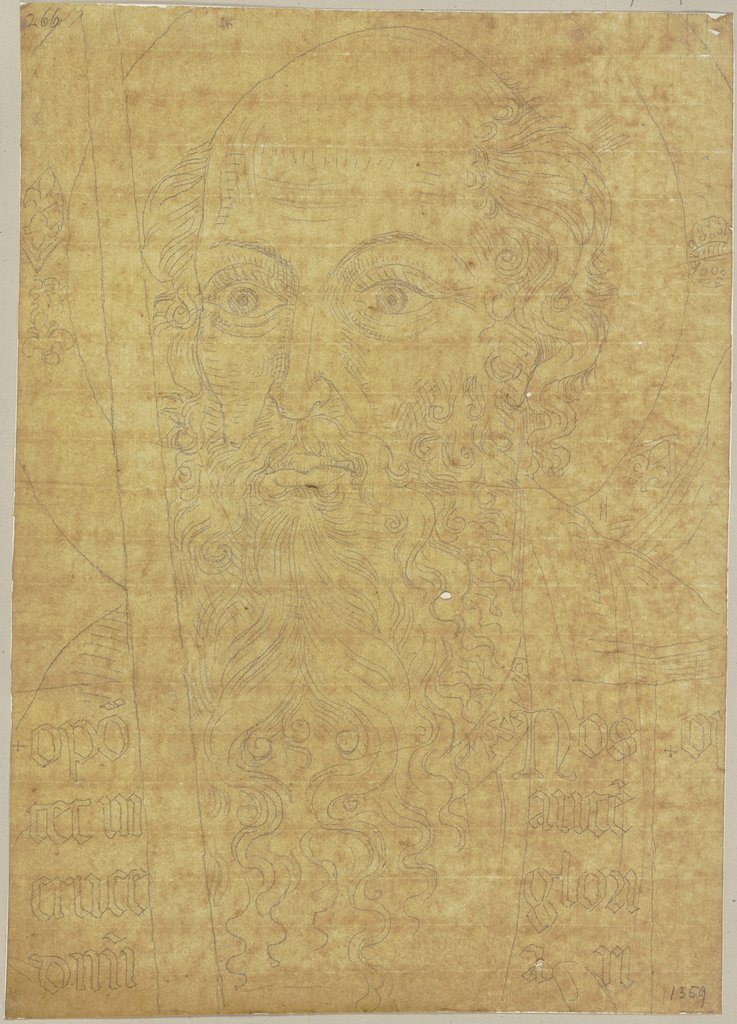 Detail von einer Tafel aus dem Archiv der Abtei in Montecassino, Johann Anton Ramboux