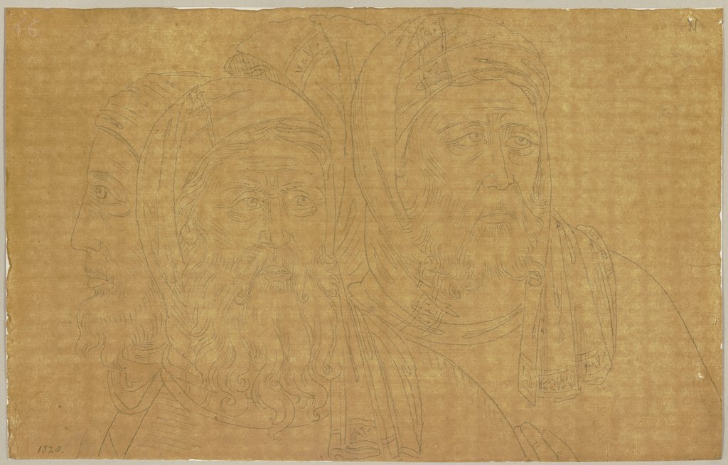 Detail aus dem Freskenzyklus zum Leben des Heiligen Franziskus von Giotto und seinen Schülern im Hauptschiff der oberen Kirche von San Francesco in Assisi, Johann Anton Ramboux, after Giotto di Bondone, after Giotto di Bondone;  school