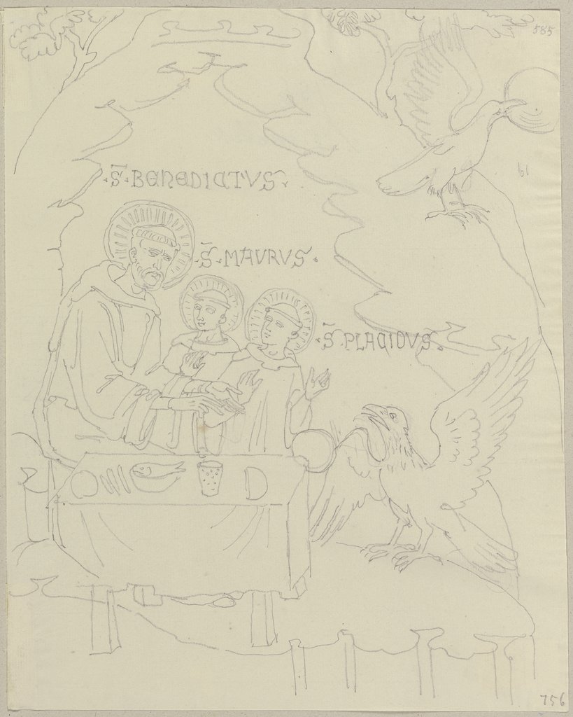 Aus dem Freskenzyklus zur Heiligenvita des Benedikts von Nursia in San Benedetto bei Subiaco, Johann Anton Ramboux