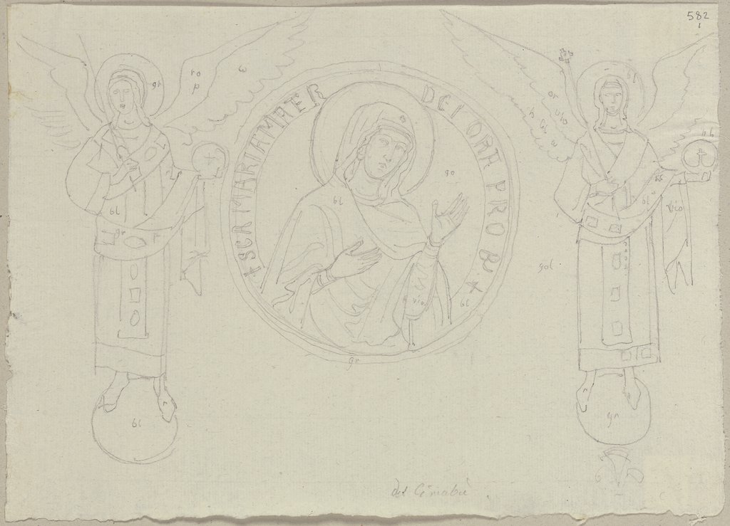 Von dem Deckengemälde des Langschiffs in der oberen Kirche von San Francesco in Assisi von Cimabue, Johann Anton Ramboux, nach Cimabue