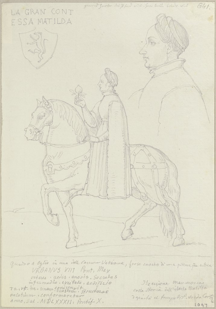 Mathilde von Tuszien nach einem Ölgemälde in einer der Vatikanischen Kammern, Johann Anton Ramboux