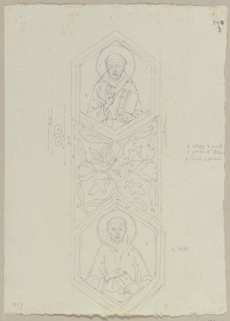 Aus den Verzierungen des Langschiffs der oberen Kirche von San Francesco in Assisi, Johann Anton Ramboux, nach Cimabue