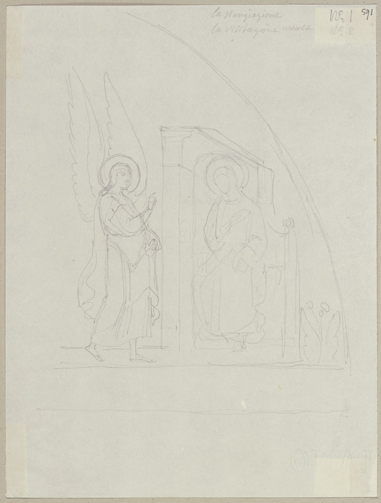 Aus dem Langschiff der oberen Kirche von San Francesco in Assisi, Johann Anton Ramboux, nach Cimabue