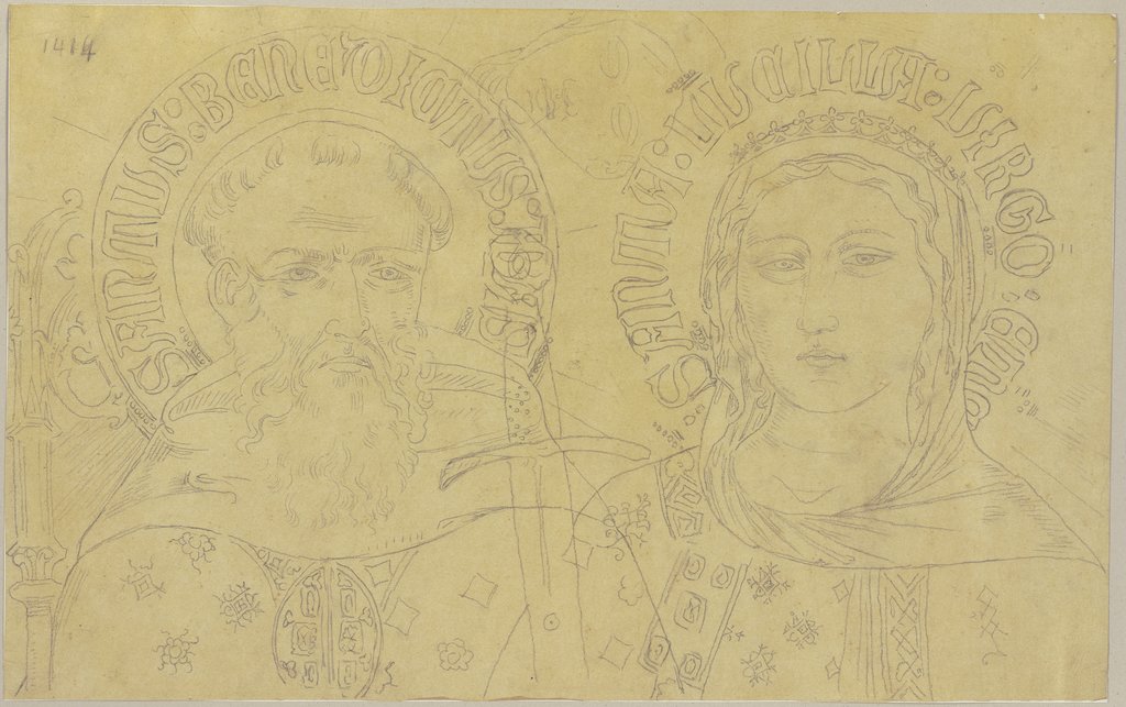 Heads of two saints, Johann Anton Ramboux