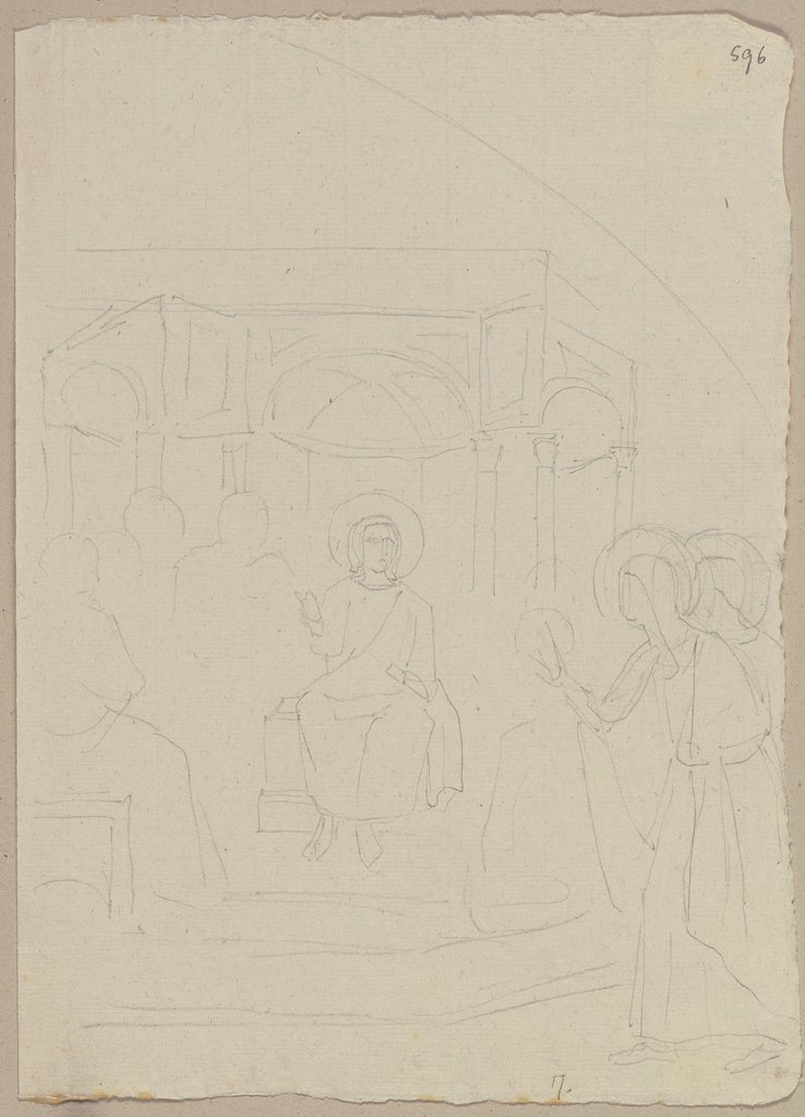Aus dem Langschiff der oberen Kirche von San Francesco in Assisi, Johann Anton Ramboux, nach Cimabue