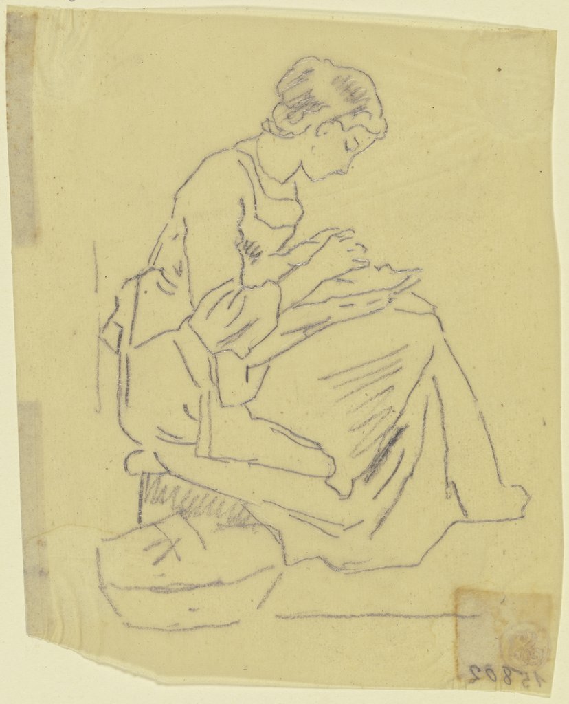 Woman with needlework, Philipp Rumpf