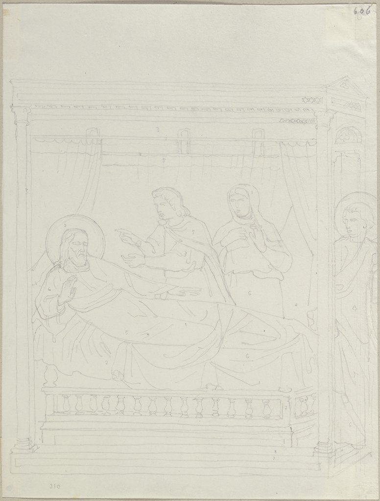 Jakob gibt sich als Esau aus, Johann Anton Ramboux, after Cimabue