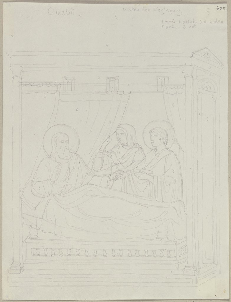 Esau vor Isaak, nach der Täuschung seines Bruders, Johann Anton Ramboux, after Cimabue
