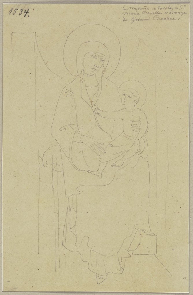 Temperabild des Cimabue in Santa Maria Novella in Florenz, Johann Anton Ramboux, after Cimabue