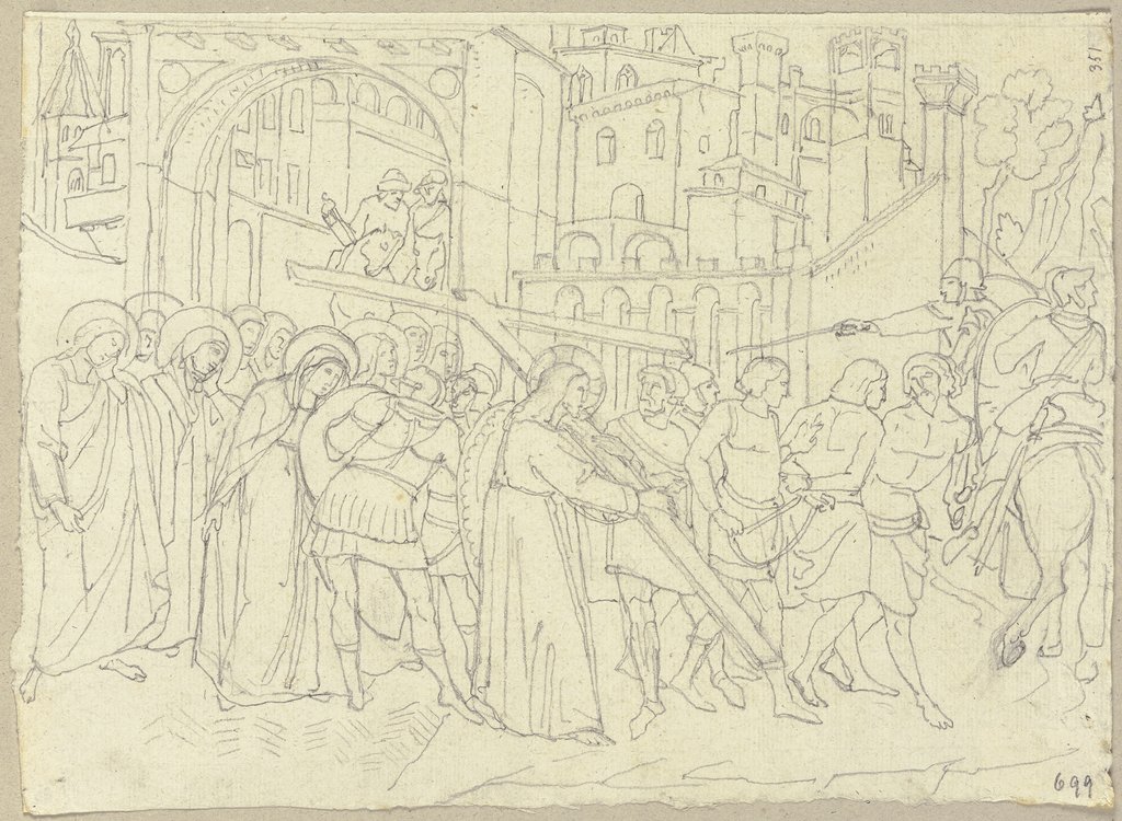 Bearing of the Cross, Johann Anton Ramboux, after Puccio Capanna