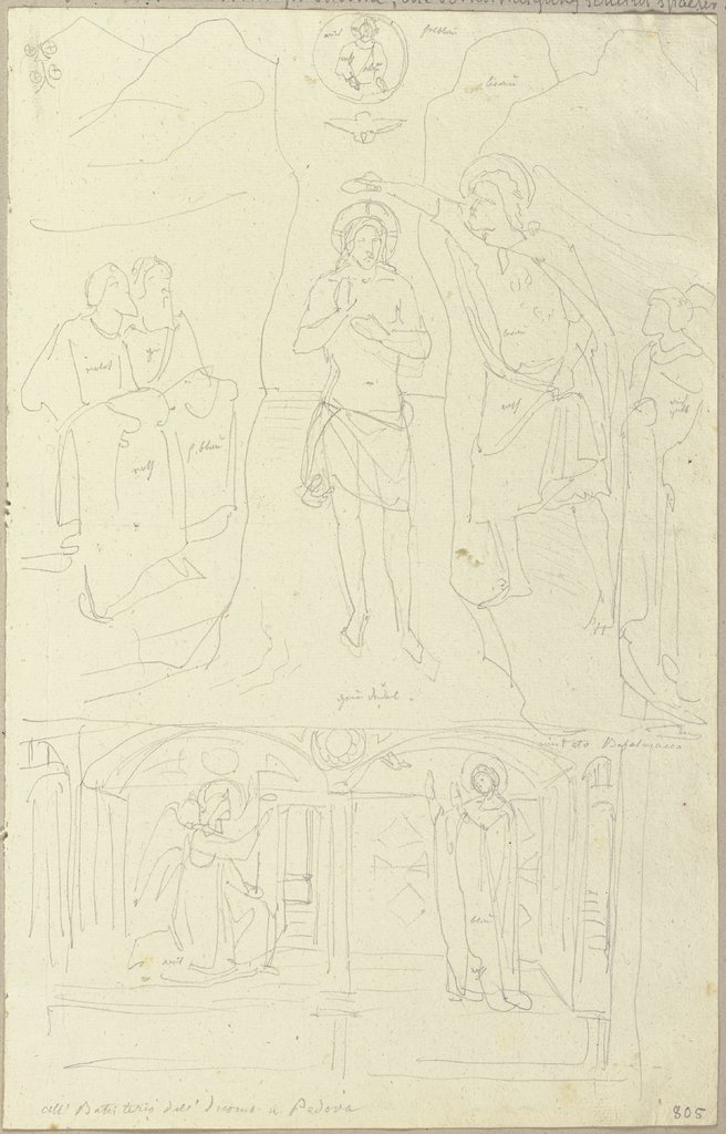 Im Battisterium zu Padua, die Verkündigung, Johann Anton Ramboux, after Giusto de' Menabuoi