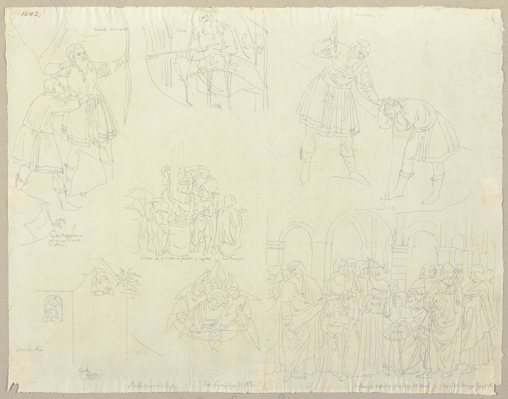 Verschiedene Darstellungen aus der Bibel; darunter Joseph und seine Brüder und die Arche Noah, after Buonamico Buffalmacco, after Benozzo Gozzoli