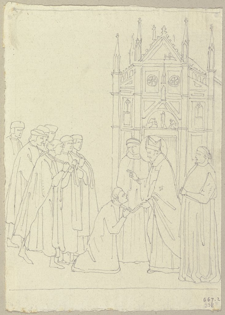 Geschichte des heiligen Nikolaus in der Kapelle des Heiligen in S. Francesco zu Assisi, Johann Anton Ramboux, nach Stefano Fiorentino