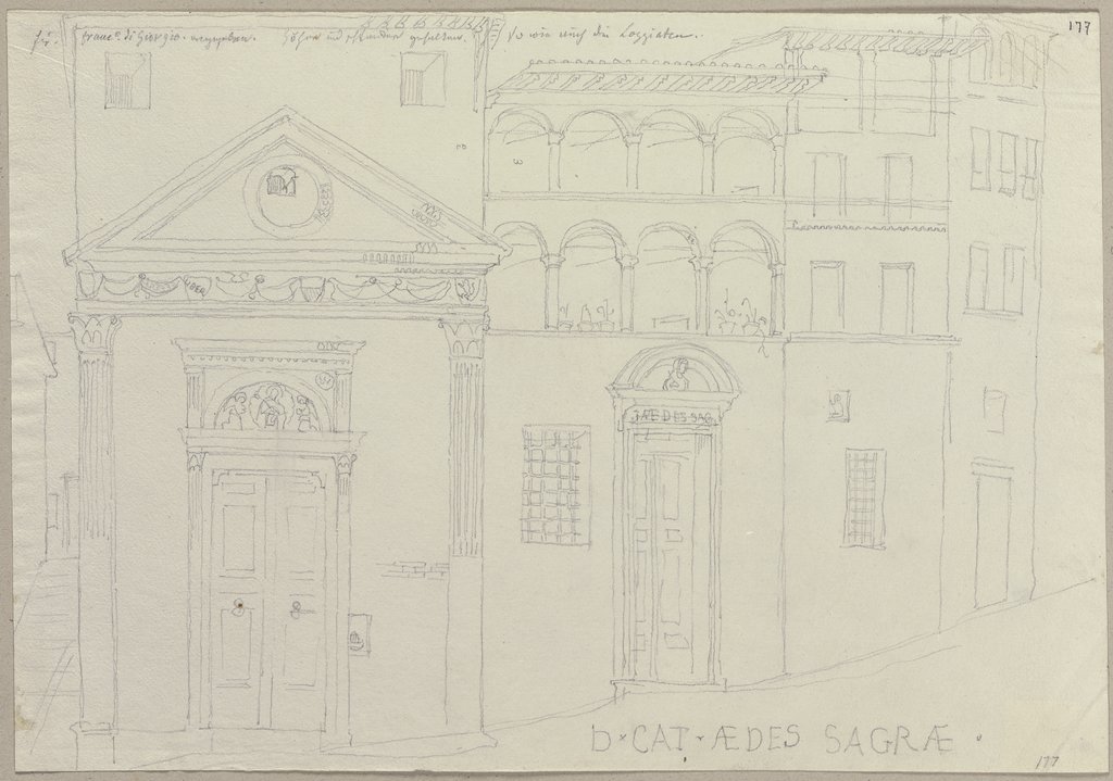 Fassade des Oratorio di Santa Caterina in der Via Santa Caterina, Johann Anton Ramboux