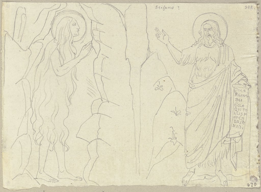 An der Bogenwölbung in S. Francesco zu Assisi, Johann Anton Ramboux, nach Stefano Fiorentino;   ?