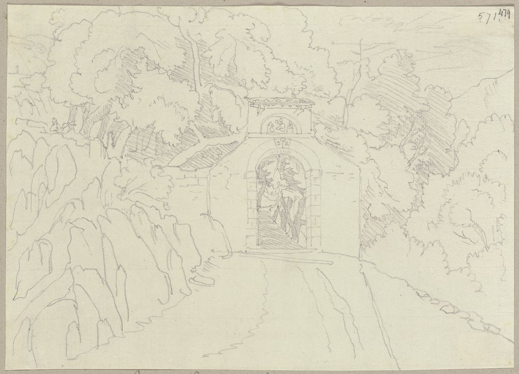 Das Portal des Klosters San Benedetto bei Subiaco, Johann Anton Ramboux