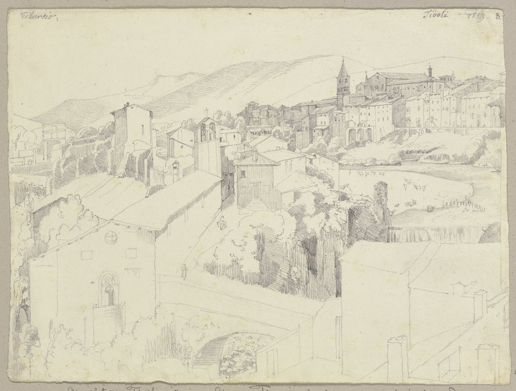 Ansicht von Tivoli mit seinem Strome Teverone (Aniene), Johann Anton Ramboux