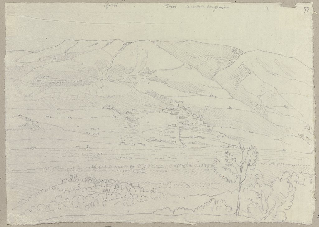 Der Blick auf Trevi von Montefalco aus, Johann Anton Ramboux