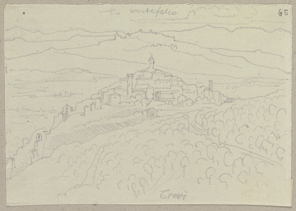 Blick auf Trevi sowie Montefalco, Johann Anton Ramboux