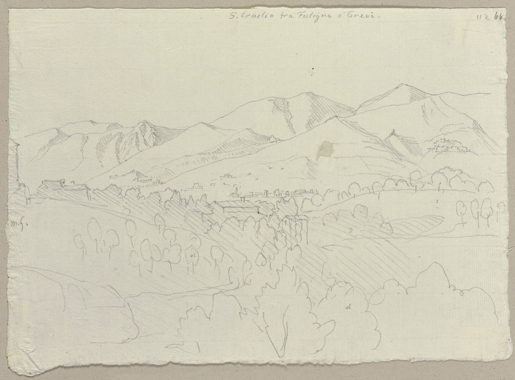 Blick auf Sant'Eraclio zwischen Foligno und Trevi, Johann Anton Ramboux