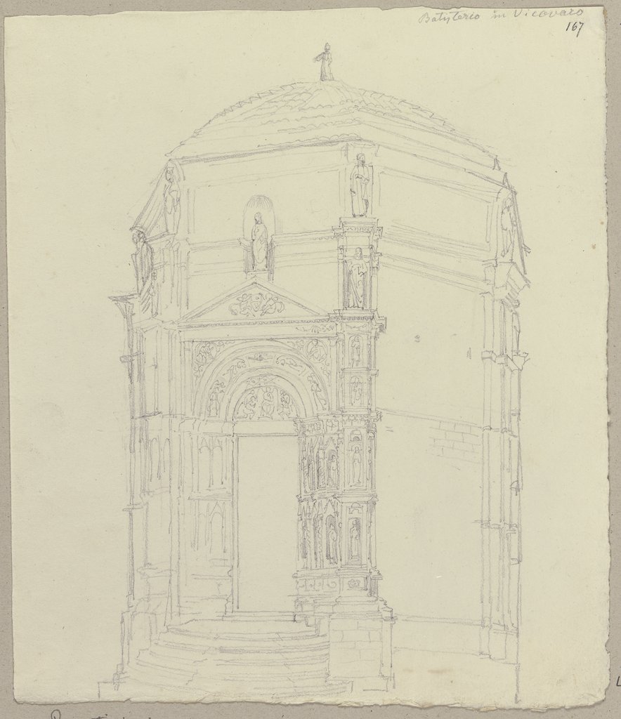 Baptisterium in weißem Mamor zu Vicovaro, Johann Anton Ramboux