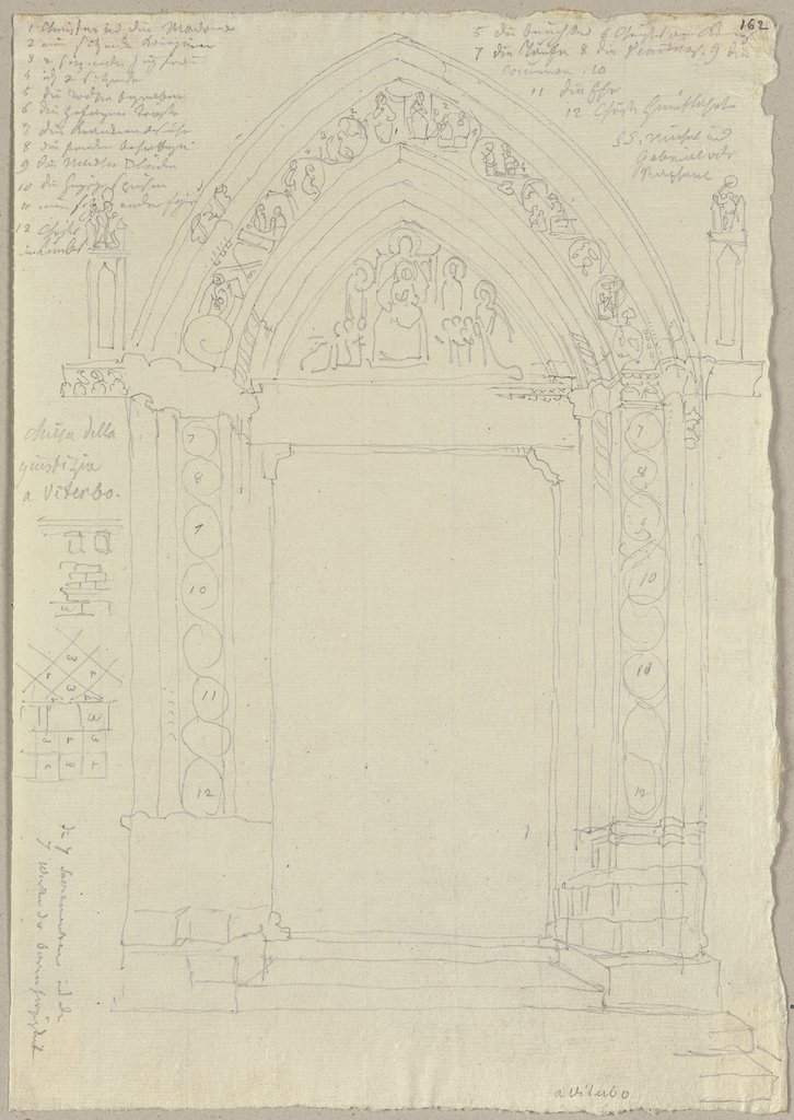 Das Portal der Kirche Santa Maria della Salute zu Viterbo, Johann Anton Ramboux