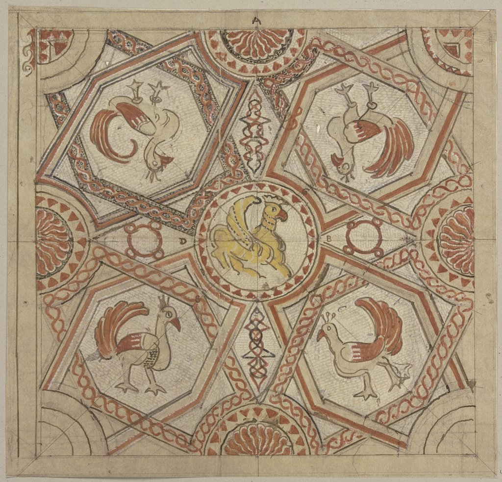 Die Nachzeichnung eines Mosaiks, Johann Anton Ramboux