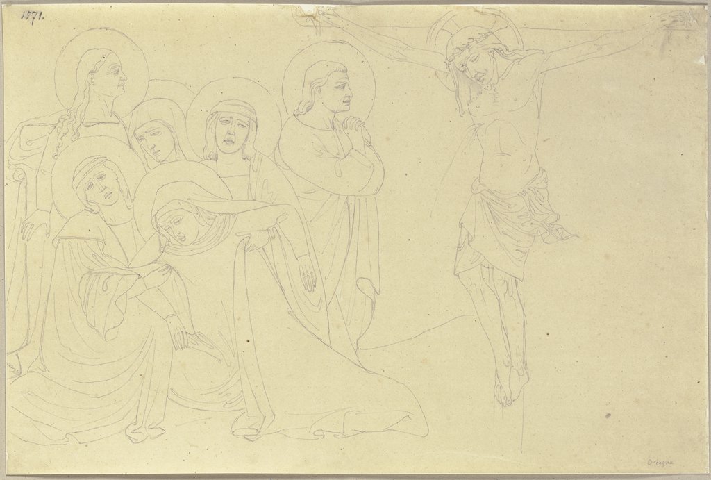Temperabild des Andrea di Cione in der Akademie zu Pisa, Johann Anton Ramboux, nach Andrea di Cione