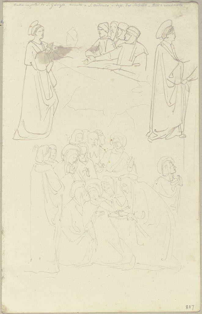 Szene aus der Kreuzigung des Sebeto da Verona im Oratorio di San Giorgio in Padua, Johann Anton Ramboux, after Sebeto da Verona