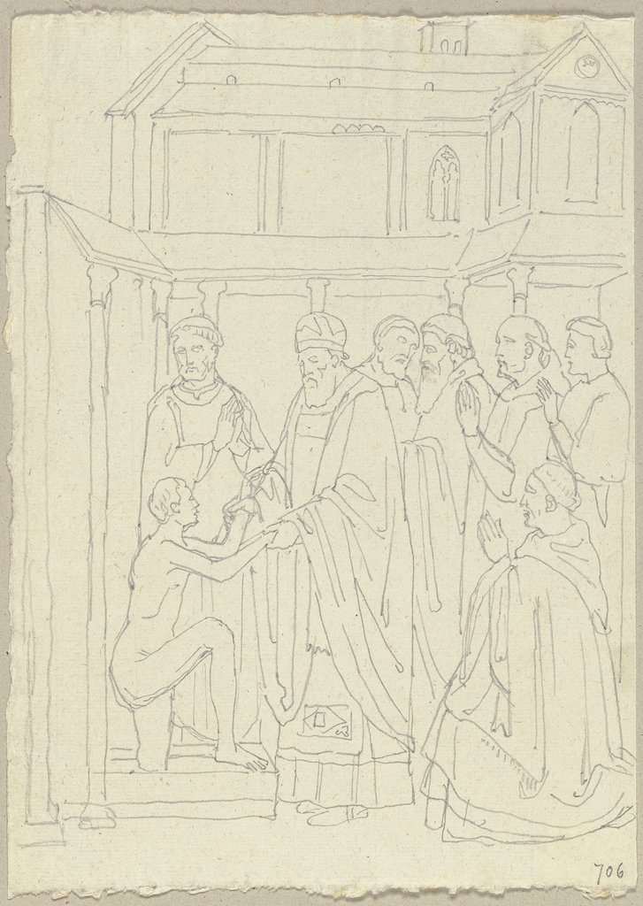 Aus dem Leben des Heiligen Stanislaus in der Kapelle des Heiligen in San Francesco in Assisi, Johann Anton Ramboux, nach Giovanni Gaddi