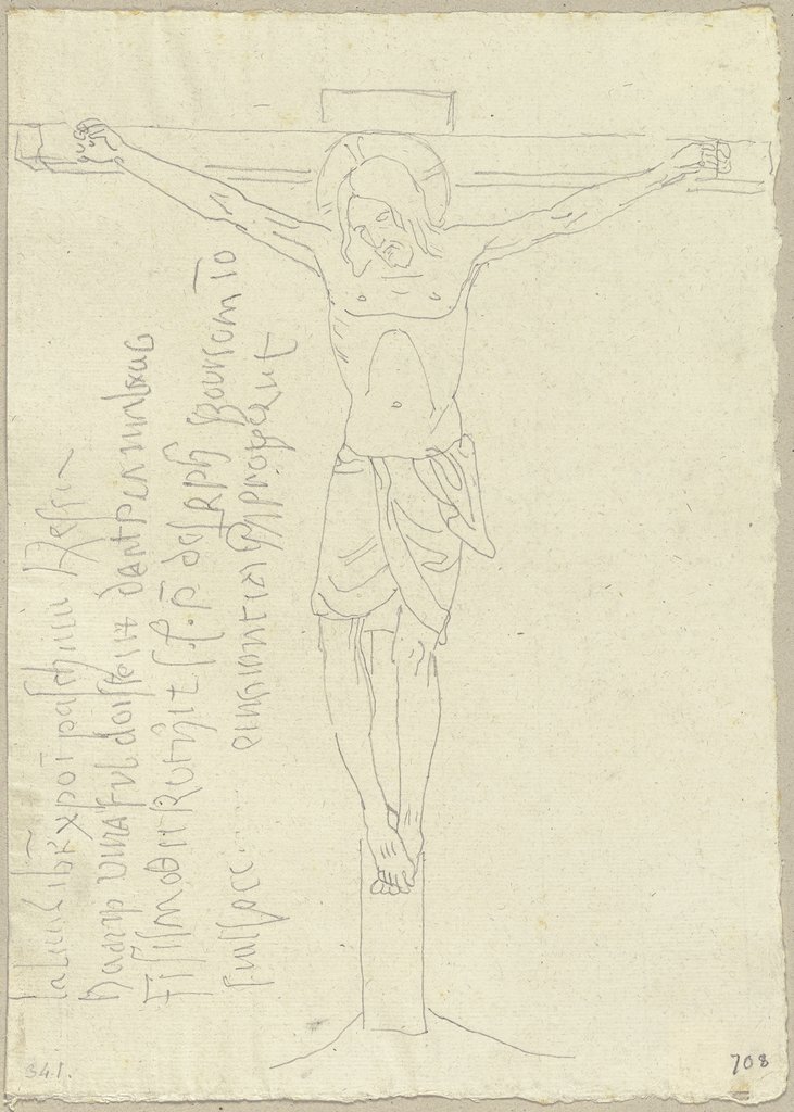 Der Gekreuzigete, nach einer Vorlage in San Francesco in Assisi, Johann Anton Ramboux, nach Giovanni Gaddi