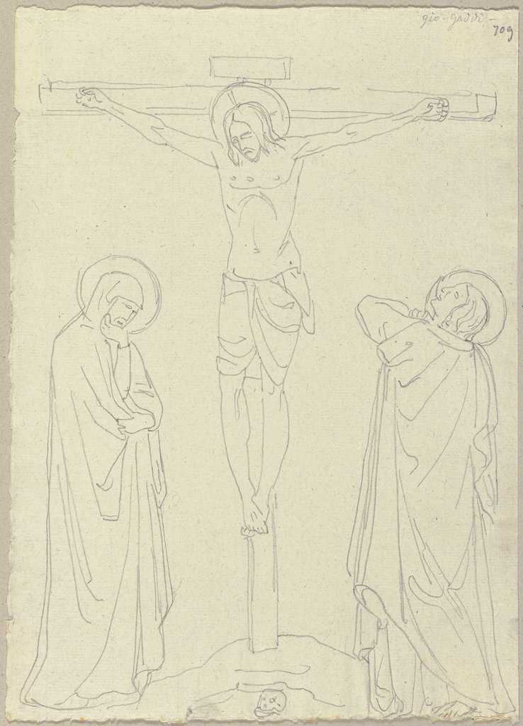 Kreuzigungsszene, nach einer Vorlage in San Francesco in Assisi, Johann Anton Ramboux, nach Giovanni Gaddi