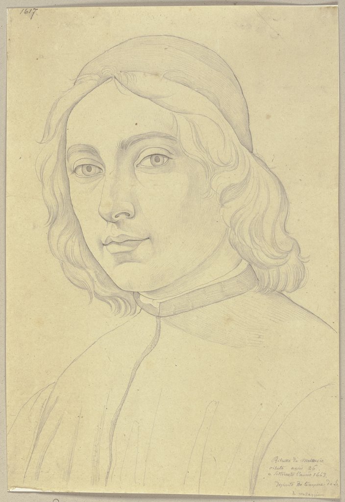 Porträt des Masaccio von ihm selbst in Tempera gemalt, Johann Anton Ramboux, nach Masaccio
