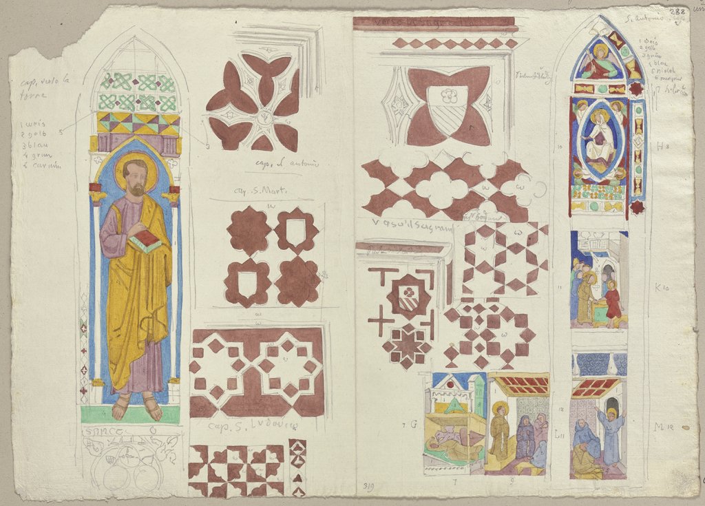 Nach verschiedenen Fensterelementen in San Francesco in Assisi, Johann Anton Ramboux