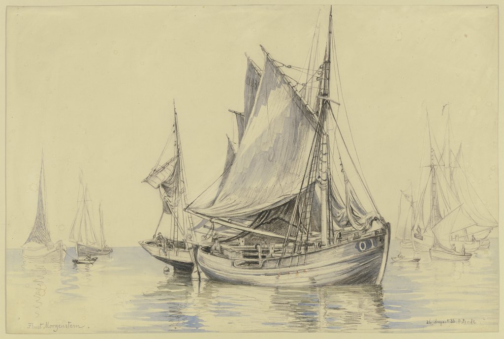 Fishing boats near Ostend, Ernst Morgenstern