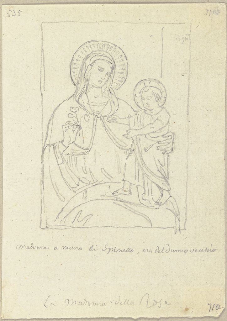 La Madonna della Rosa von Spinelli, Johann Anton Ramboux, after Spinello Aretino