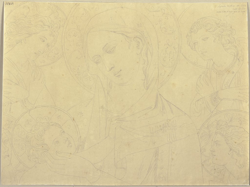 Maria mit dem Jesuskind, nach einem Temperagemälde in Pisa, Johann Anton Ramboux, nach Spinello Aretino