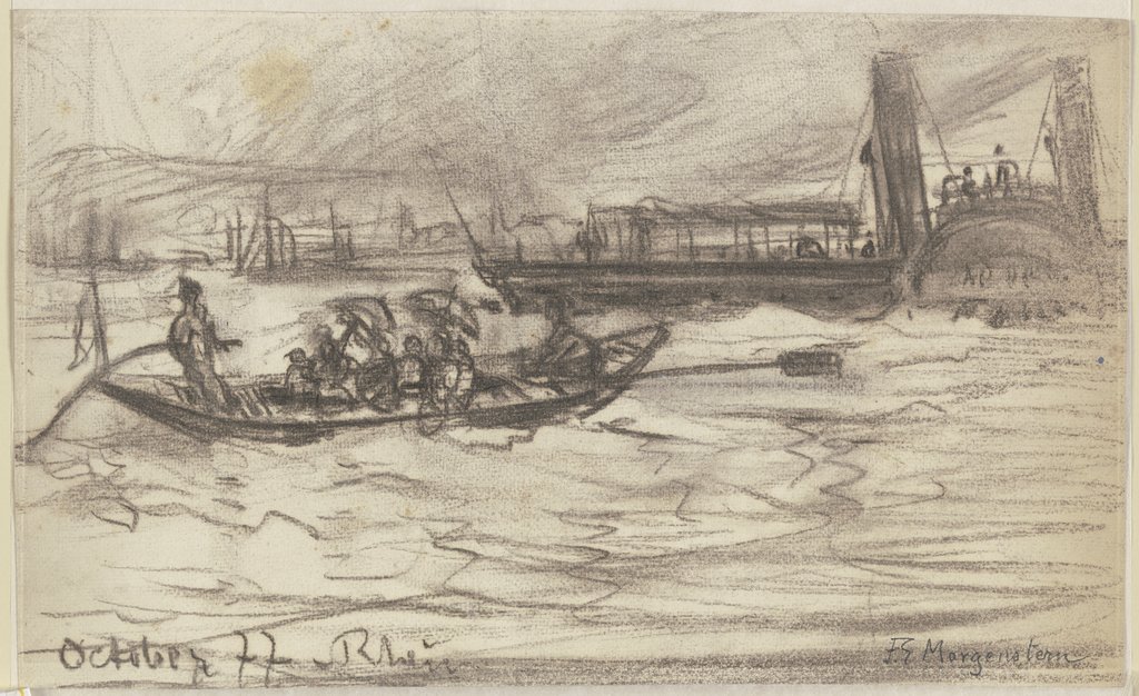 Steamer and boat, Ernst Morgenstern